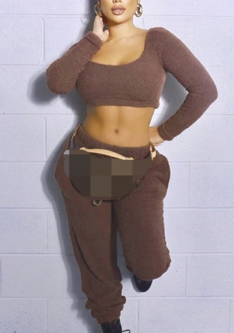 (Real Image)2022 Styles Women Fashion Spring&Winter TikTok&Instagram Styles Solid Color Bar+Long Pants Two Piece Suit