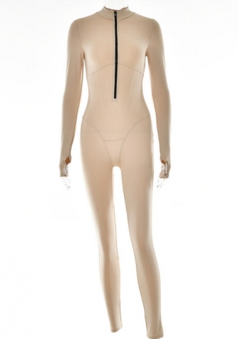 (Apricot)2022 Styles Women Fashion Spring&Winter TikTok&Instagram Styles Solid Color Long Sleeve Jumpsuit