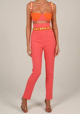 (Real Image)2022 Styles Women Fashion Spring&Winter TikTok&Instagram Styles Bar+Long Pants Two Piece Suit