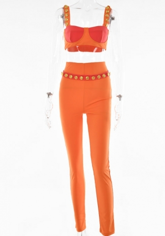 (Real Image)2022 Styles Women Fashion Spring&Winter TikTok&Instagram Styles Bar+Long Pants Two Piece Suit