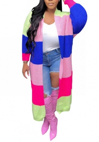 (Pink&Rose)2022 Styles Women Sexy Spring&Winter TikTok&Instagram Styles  Contrast Color Sweater Long Coats