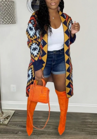 (Real Image)2022 Styles Women Sexy Spring&Winter TikTok&Instagram Styles Print Sweater Open Coat