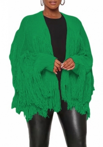 (Green)2022 Styles Women Sexy Spring&Winter TikTok&Instagram Styles Tassel Sweater Coats