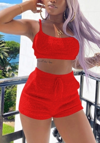 (Real Image)2022 Styles Women Sexy Spring&Winter TikTok&Instagram Styles Red Short Two Piece Suit