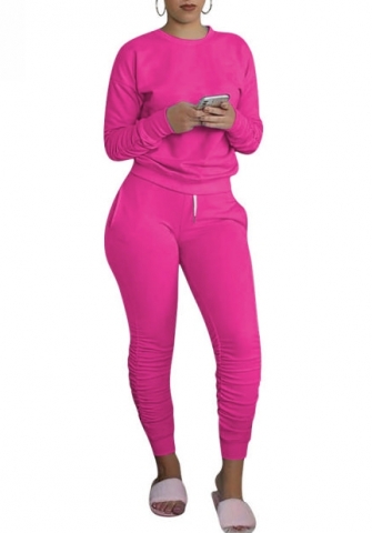 (Rose)2022 Styles Women Sexy Spring&Winter TikTok&Instagram Styles Solid Color Two Piece Suit