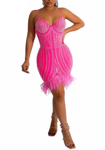 (Rose)2022 Styles Women Sexy Spring&Winter TikTok&Instagram Styles Sequin Tassel Mini Dress