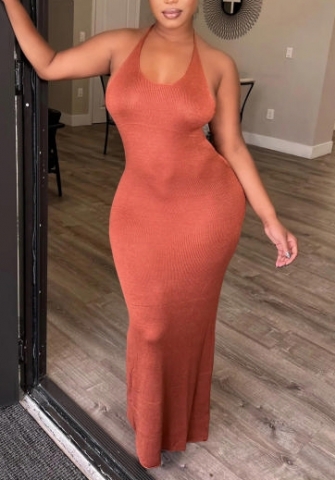 (Light Red)2022 Styles Women Sexy Spring&Winter TikTok&Instagram Styles Backless Strap Maxi Dress