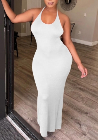 (White)2022 Styles Women Sexy Spring&Winter TikTok&Instagram Styles Backless Strap Maxi Dress