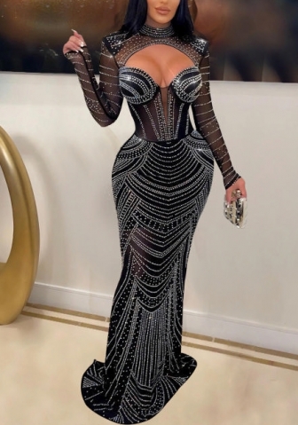 (Black)2022 Styles Women Sexy Spring&Winter TikTok&Instagram Styles Sequins Maxi Dress