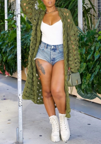 (Green)2022 Styles Women Sexy Spring&Winter TikTok&Instagram Styles Sweater Open Coats