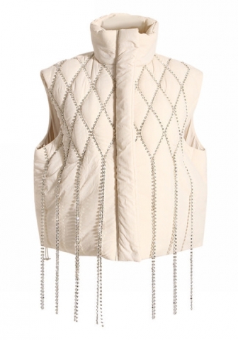 (Real Image)2022 Styles Women Sexy Spring&Winter TikTok&Instagram Styles Jewelry Sleeveless Coat Vest