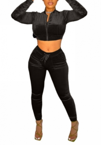 (Real Image)2022 Styles Women Sexy Spring&Winter TikTok&Instagram Styles Hoodie Velvet Two Piece Suit