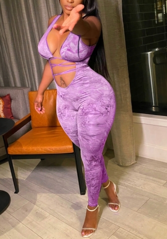 (Purple)2022 Styles Women Sexy Spring&Winter TikTok&Instagram Styles Print Jumpsuit