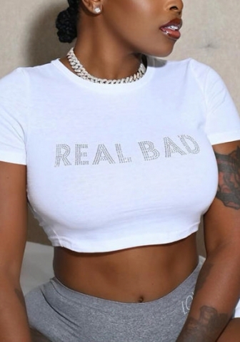 (White)2022 Styles Women Sexy Spring&Winter TikTok&Instagram Styles Short Sleeve Tee