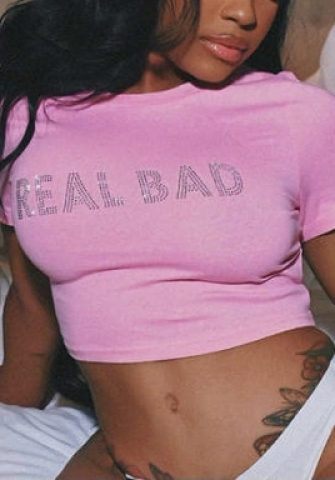 (Pink)2022 Styles Women Sexy Spring&Winter TikTok&Instagram Styles Short Sleeve Tee