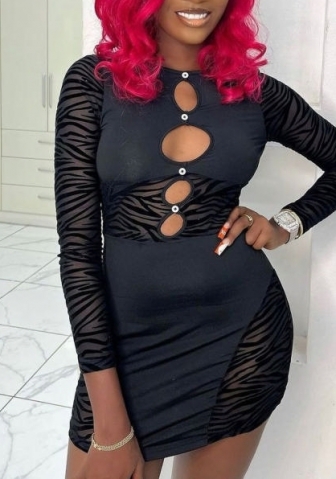 (Real Image)2022 Styles Women Sexy Spring&Winter TikTok&Instagram Styles Lace Cut Out Long Sleeve Mini Dress