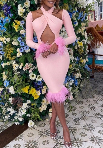 (Real Image)2022 Styles Women Sexy Spring&Winter TikTok&Instagram Styles Long Sleeve Tassels Midi Dress