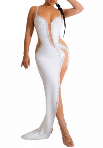 (Real Image)2022 Styles Women Sexy Spring&Winter TikTok&Instagram Styles Sequins Strap High Split Maxi Dress