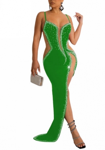 (Real Image)2022 Styles Women Sexy Spring&Winter TikTok&Instagram Styles Sequins Strap High Split Maxi Dress