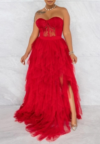 (Real Image)2022 Styles Women Sexy Spring&Winter TikTok&Instagram Styles Mesh Maxi Dress