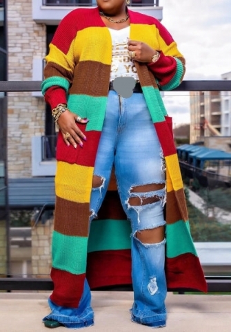 (Plus Size)(Real Image)2022 Styles Women Sexy Spring&Winter TikTok&Instagram Styles Contrast Color Open Coats