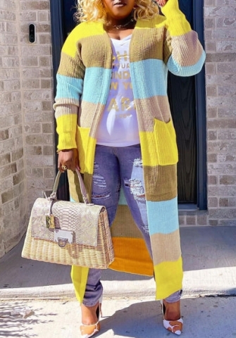 (Plus Size)(Real Image)2022 Styles Women Sexy Spring&Winter TikTok&Instagram Styles Contrast Color Open Coats