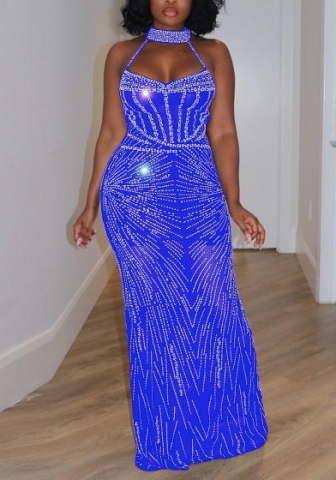 (Blue)2022 Styles Women Sexy Spring&Winter TikTok&Instagram Styles Sequin Maxi Dress