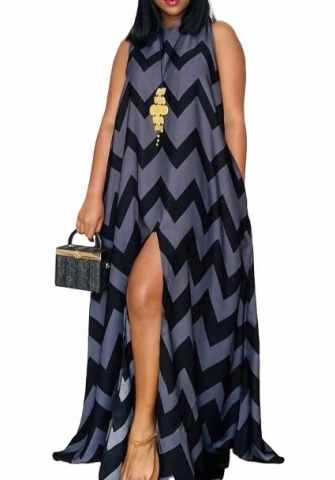 (Plus Size)(Blue)2022 Styles Women Sexy Spring&Winter TikTok&Instagram Styles Loose Print Maxi Dress