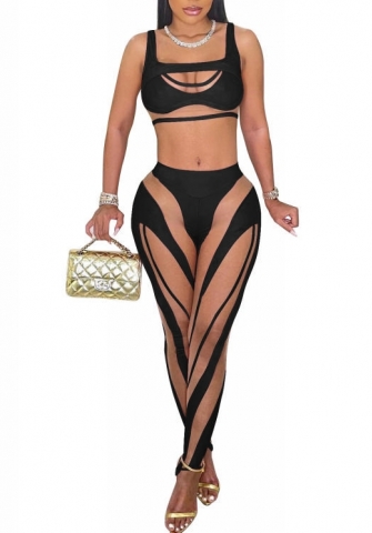 (Black)2022 Styles Women Sexy Spring&Winter TikTok&Instagram Styles Mesh Two Piece Suit