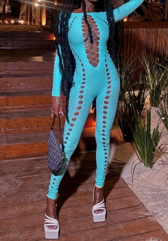(Blue)2022 Styles Women Sexy Spring&Winter TikTok&Instagram Styles Lace Jumpsuit