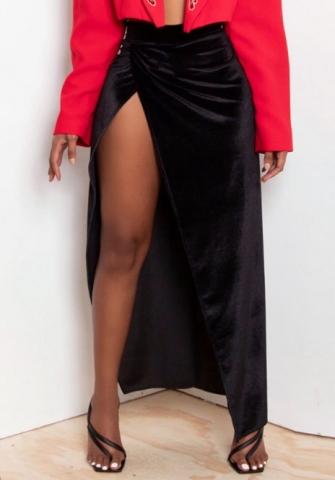 (Real Image)2022 Styles Women Sexy Spring&Winter TikTok&Instagram Styles Black Irregular Skirts