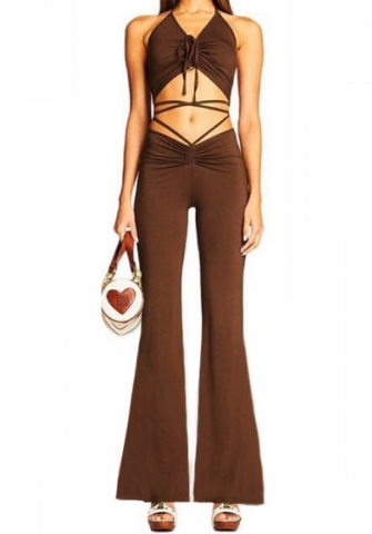 (Real Image)2022 Styles Women Sexy Spring&Winter TikTok&Instagram Styles Tie Ruffle Two Piece Suit