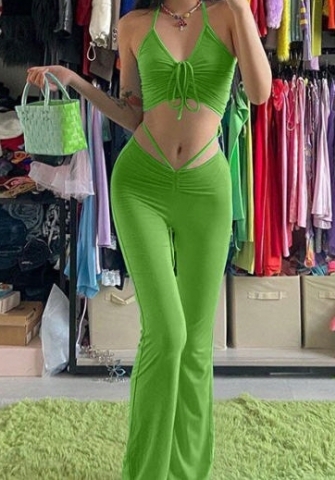 (Real Image)2022 Styles Women Sexy Spring&Winter TikTok&Instagram Styles Tie Ruffle Two Piece Suit