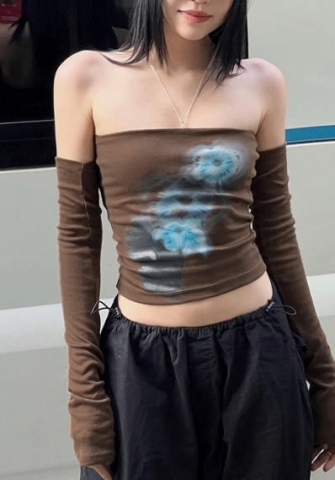 (Real Image)2022 Styles Women Sexy Spring&Winter TikTok&Instagram Styles Print Tube Tank Tops