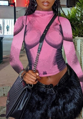 (Real Image)2022 Styles Women Sexy Spring&Winter TikTok&Instagram Styles Print Long Sleeve Tops