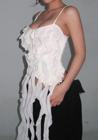 (White)2022 Styles Women Sexy Spring&Winter TikTok&Instagram Styles Strap Tassel Tank Tops