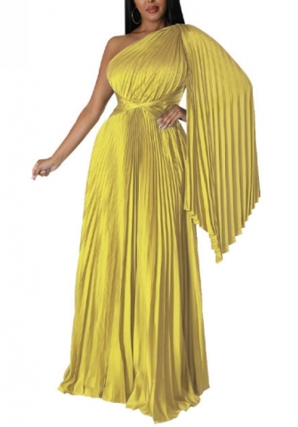 (Golden)2022 Styles Women Sexy Spring&Winter TikTok&Instagram Styles Single Shoulder Loose Maxi Dress