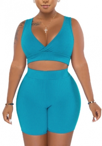 (Blue)2022 Styles Women Sexy Spring&Winter TikTok&Instagram Styles Short Two Piece Suit