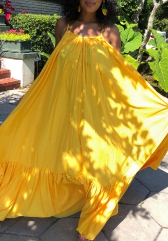 (Plus Size)(Real Image)2022 Styles Women Sexy Spring&Winter TikTok&Instagram Styles Strap Loose Maxi Dress