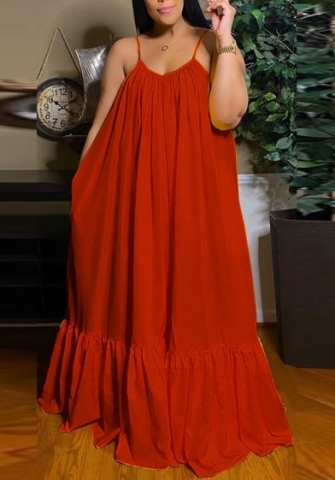 (Plus Size)(Real Image)2022 Styles Women Sexy Spring&Winter TikTok&Instagram Styles Strap Loose Maxi Dress