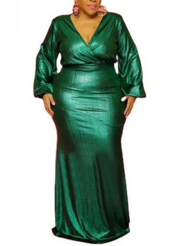 (Plus Size)(Green)2022 Styles Women Sexy Spring&Winter TikTok&Instagram Styles Long Sleeve Maxi Dress