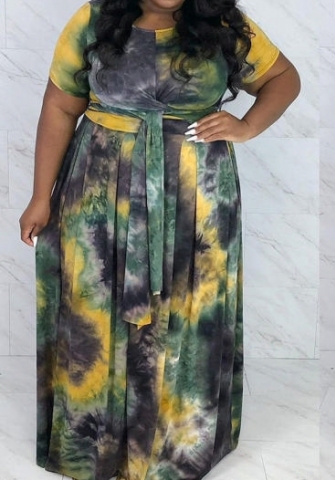 (Plus Size)(Real Image)2022 Styles Women Sexy Spring&Winter TikTok&Instagram Styles Print Maxi Dress