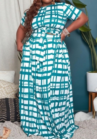 (Plus Size)(Real Image)2022 Styles Women Sexy Spring&Winter TikTok&Instagram Styles Print Maxi Dress