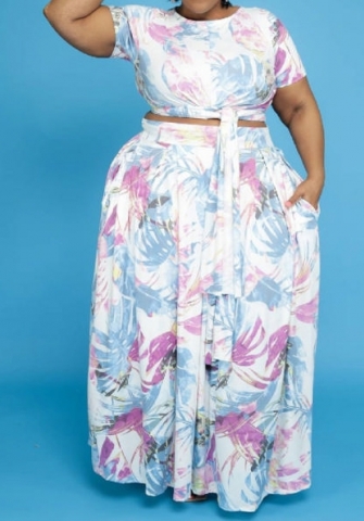 (Plus Size)(Real Image)2022 Styles Women Sexy Spring&Winter TikTok&Instagram Styles Print Maxi Dress