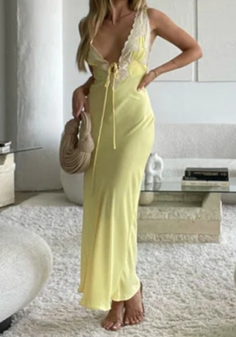 (Real Image)2023 Styles Women Sexy&Fashion Spring&Summer TikTok&Instagram Styles Deep V Neck Maxi Dress