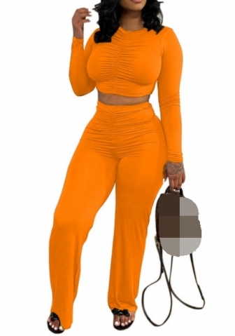 (Real Image)2023 Styles Women Sexy&Fashion Spring&Summer TikTok&Instagram Styles Ruffle Solid Color Two Piece Suit