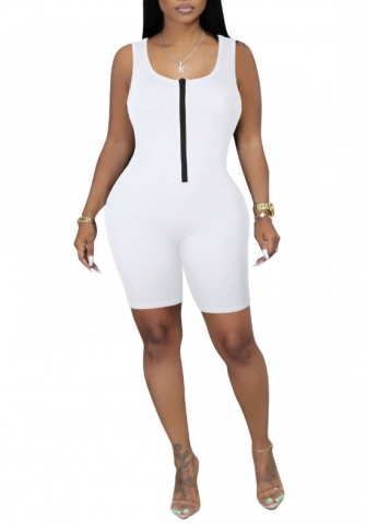 (White)2023 Styles Women Sexy&Fashion Spring&Summer TikTok&Instagram Styles Front Zipper Romper