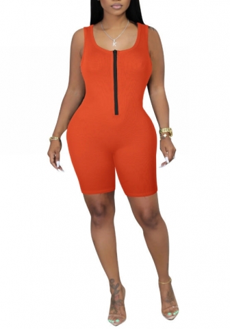 (Orange)2023 Styles Women Sexy&Fashion Spring&Summer TikTok&Instagram Styles Front Zipper Romper
