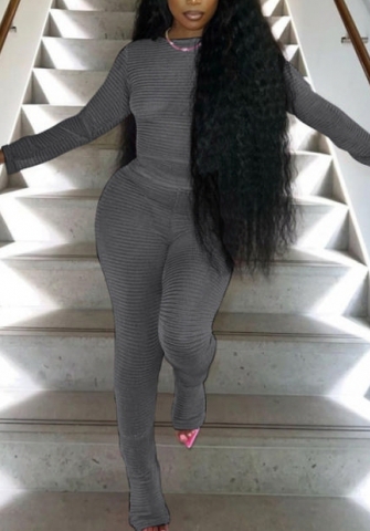(Gray)2023 Styles Women Sexy&Fashion Spring&Summer TikTok&Instagram Styles Long Sleeve Two Piece Suit