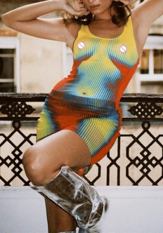 (Real Image)2023 Styles Women Sexy&Fashion Spring&Summer TikTok&Instagram Styles Print Club Dress